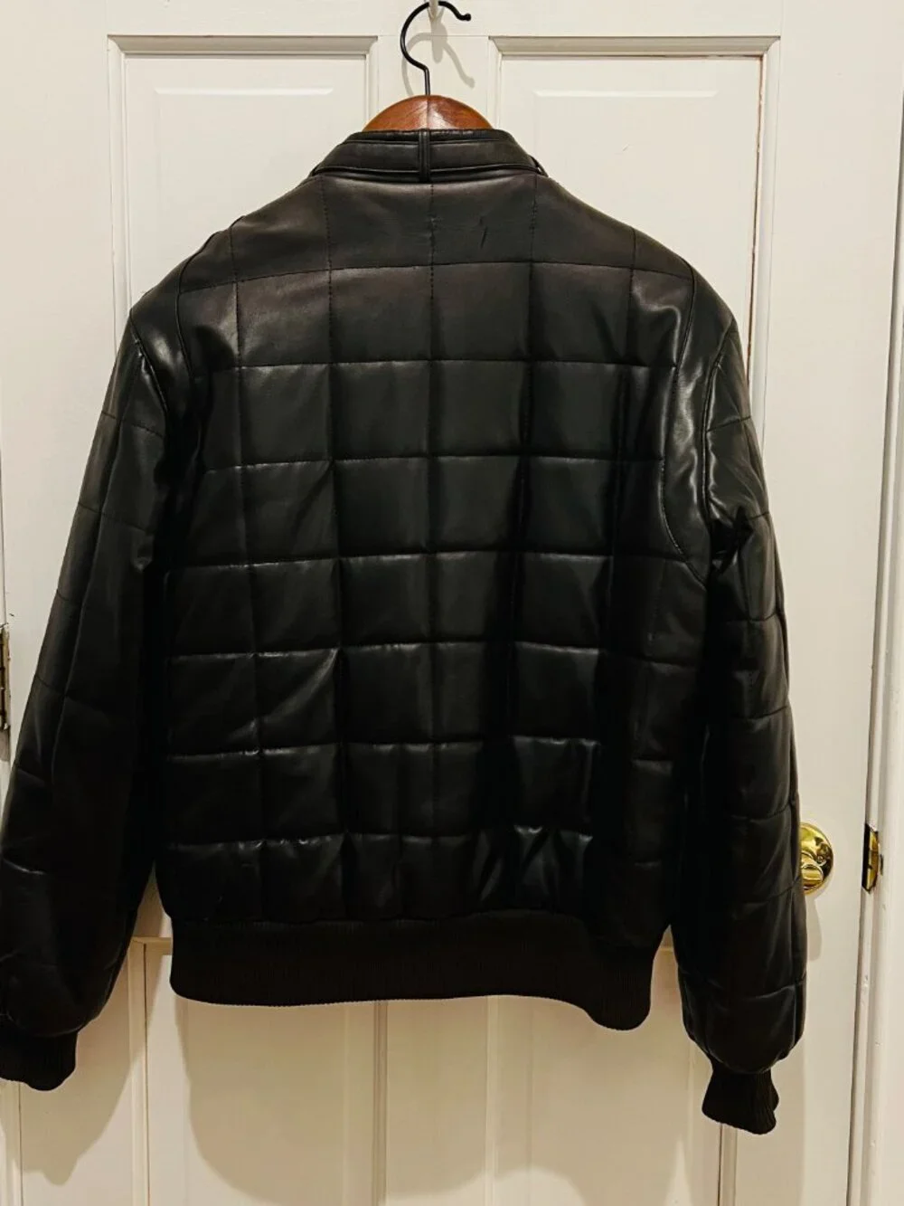 Members Only Leather Cafe Racer Jacket Men 40 VTG 80s Brown Quilted